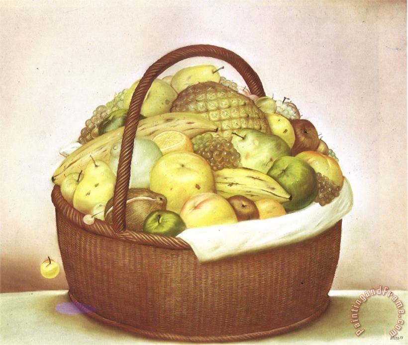 Fruit Basket painting - fernando botero Fruit Basket Art Print