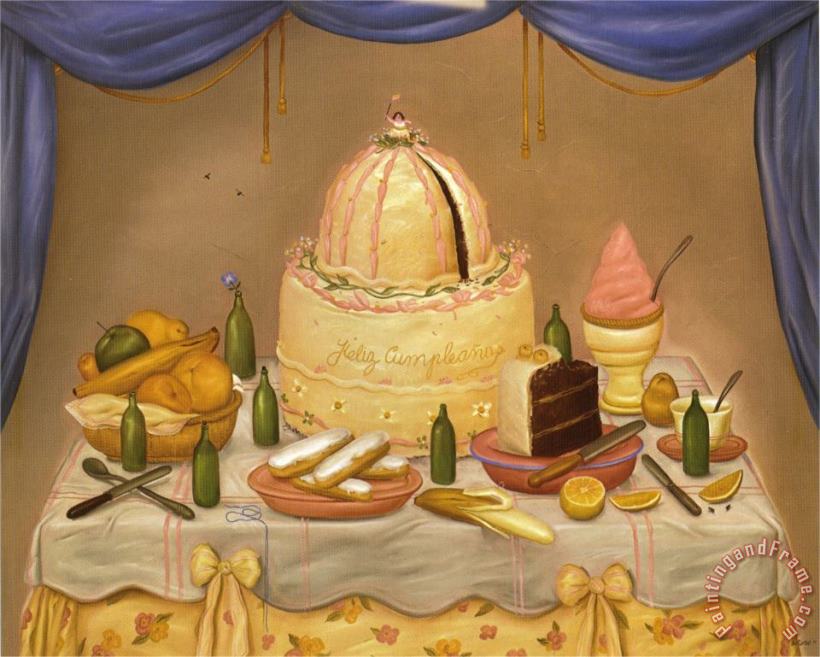 Happy Birthday painting - fernando botero Happy Birthday Art Print
