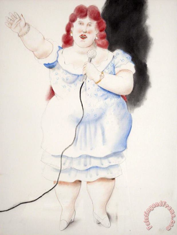 Fernando Botero La Cantante, 2010 Art Print