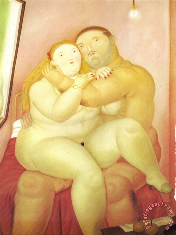 Lovers 2 painting - fernando botero Lovers 2 Art Print