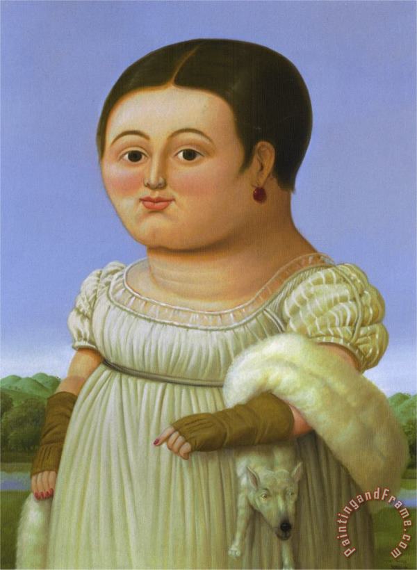 fernando botero Miss Riviere After Ingres Art Painting