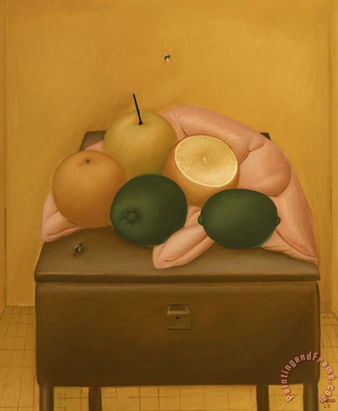 Fernando Botero Naranjas Y Limones, 1968 Art Painting