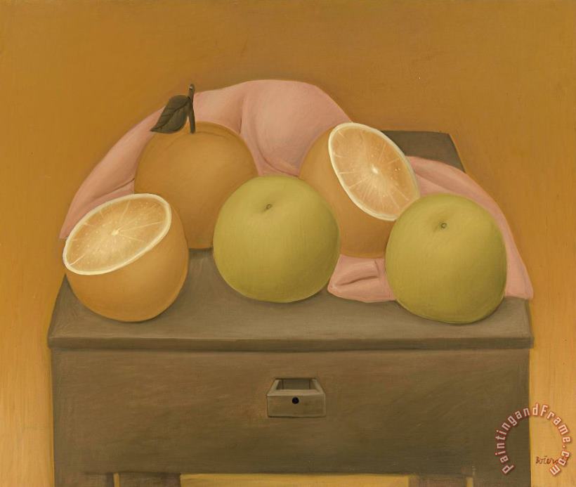 Nature Morte Aux Oranges, 1967 painting - Fernando Botero Nature Morte Aux Oranges, 1967 Art Print