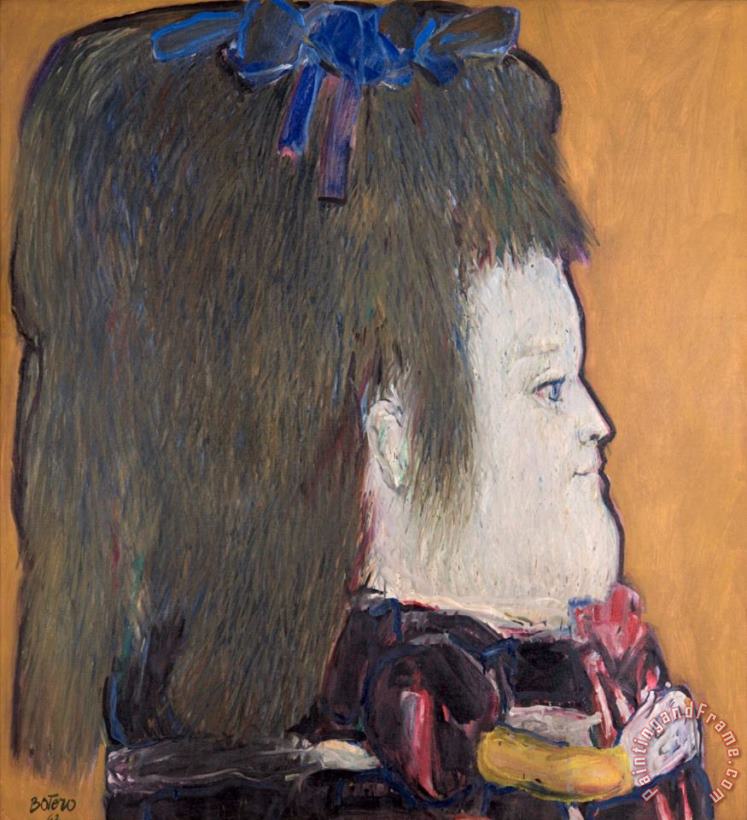 Fernando Botero Perfil De Una Nina, 1962 Art Painting