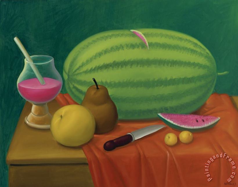 Fernando Botero Still Life with Fruit, 2003 Art Painting