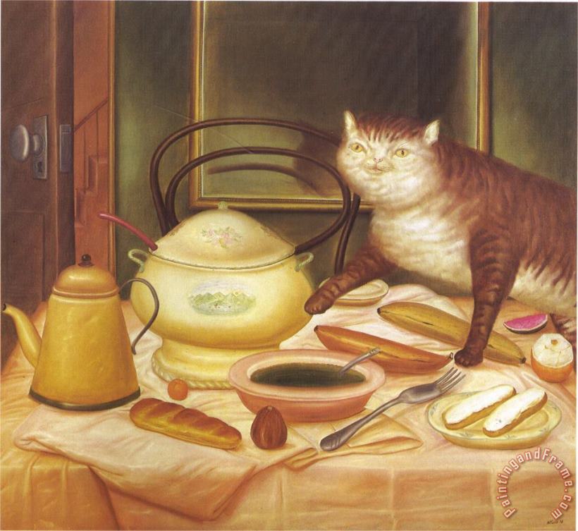 fernando botero Still Life with Green Soup Art Painting