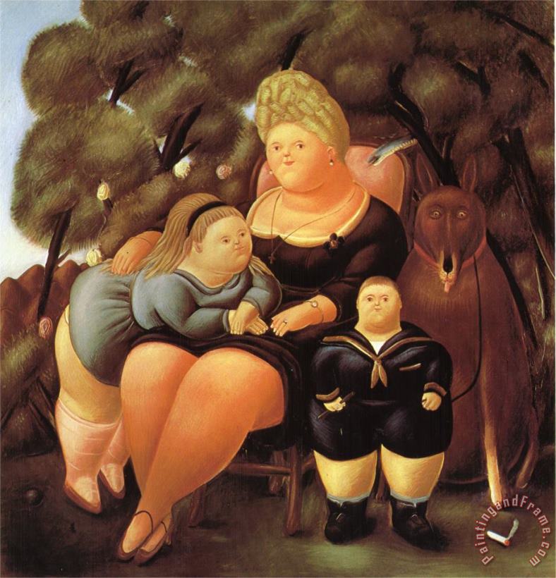 The Family painting - fernando botero The Family Art Print