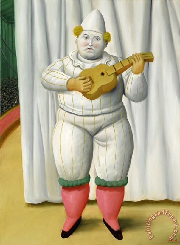 Fernando Botero White Pierrot, 2008 Art Painting