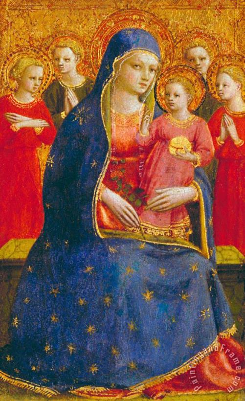 Fra Angelico Madonna And Child With Angels Art Print