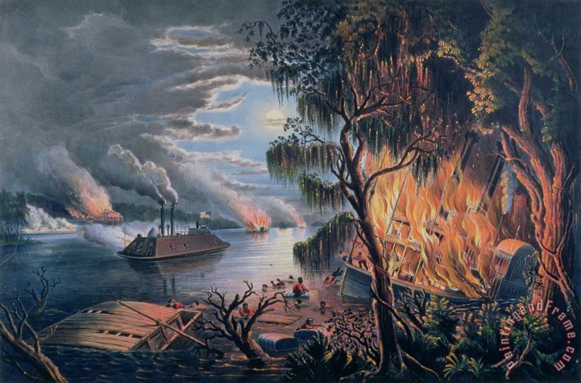 The Mississippi in Time of War painting - Frances Flora Bond Palmer The Mississippi in Time of War Art Print