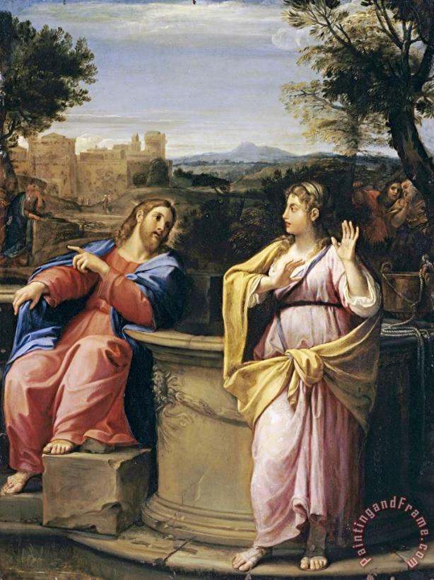 Francesco Albani Christ And The Woman of Samaria at The Well Art Print