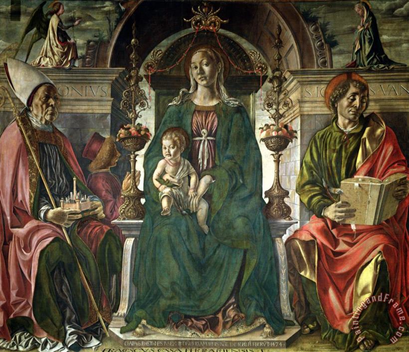 The Virgin and Saints painting - Francesco del Cossa The Virgin and Saints Art Print