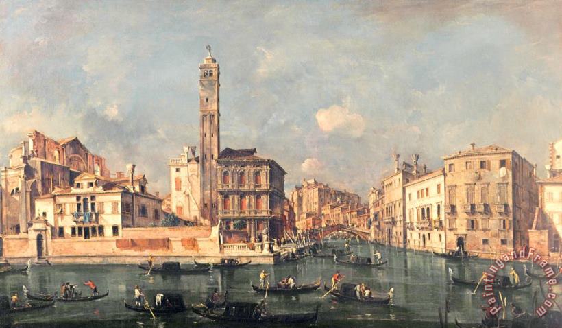 San Geremia and the Entrance to the Canneregio painting - Francesco Guardi San Geremia and the Entrance to the Canneregio Art Print