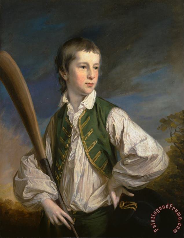 Francis Cotes Charles Collyer As a Boy, with a Cricket Bat Art Painting