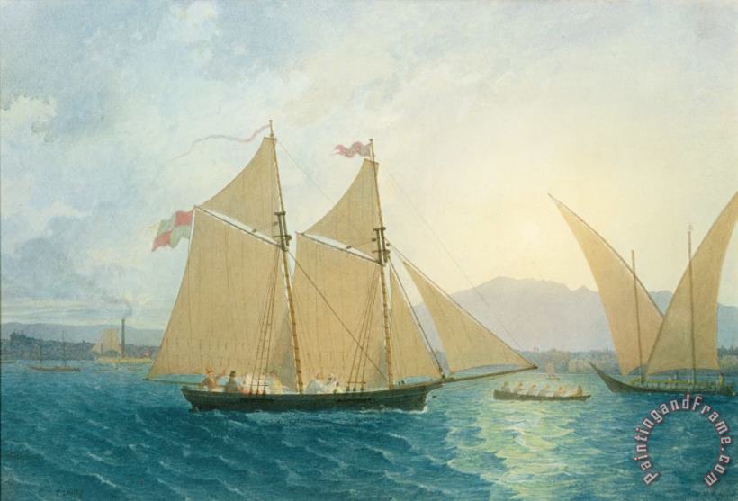 Francis Danby The Launch La Sociere On The Lake Of Geneva Art Painting