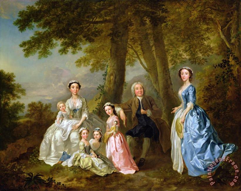 Samuel Richardson seated with his family painting - Francis Hayman Samuel Richardson seated with his family Art Print