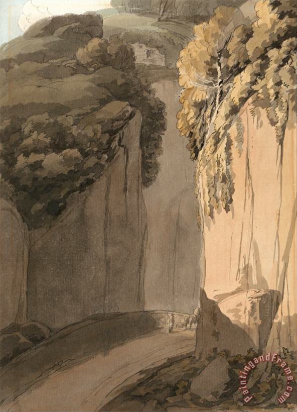 Entrance to The Grotto at Posilippo, Naples painting - Francis Swaine Entrance to The Grotto at Posilippo, Naples Art Print
