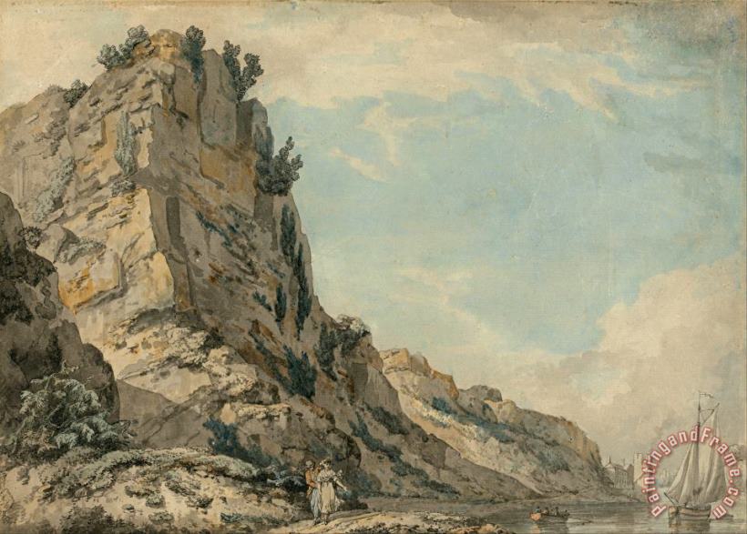 St. Vincent's Rock, Clifton, Bristol with Hotwell's Spring House in The Distance painting - Francis Wheatley St. Vincent's Rock, Clifton, Bristol with Hotwell's Spring House in The Distance Art Print