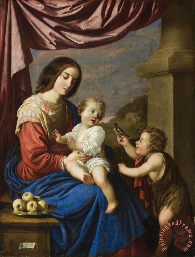 Francisco de Zurbaran Madonna And Child with The Infant Saint John Art Painting