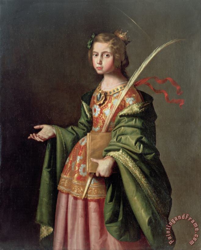 Saint Elizabeth of Thuringia painting - Francisco de Zurbaran Saint Elizabeth of Thuringia Art Print