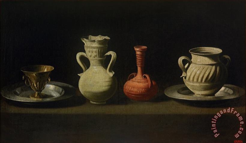 Still Life with Four Vessels painting - Francisco de Zurbaran Still Life with Four Vessels Art Print