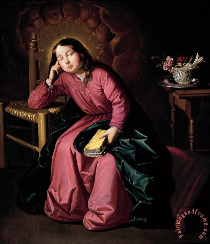 Francisco de Zurbaran The Child Virgin Asleep Art Painting
