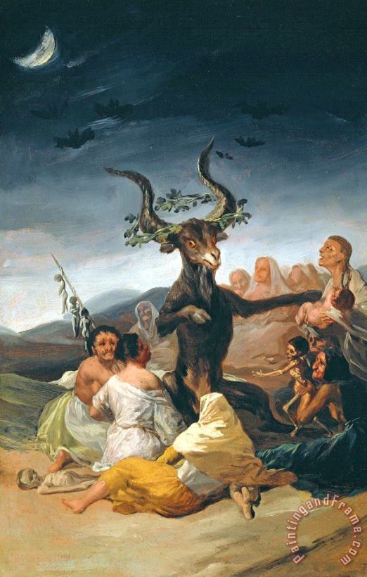 The Witches' Sabbath painting - Francisco Jose de Goya y Lucientes The Witches' Sabbath Art Print