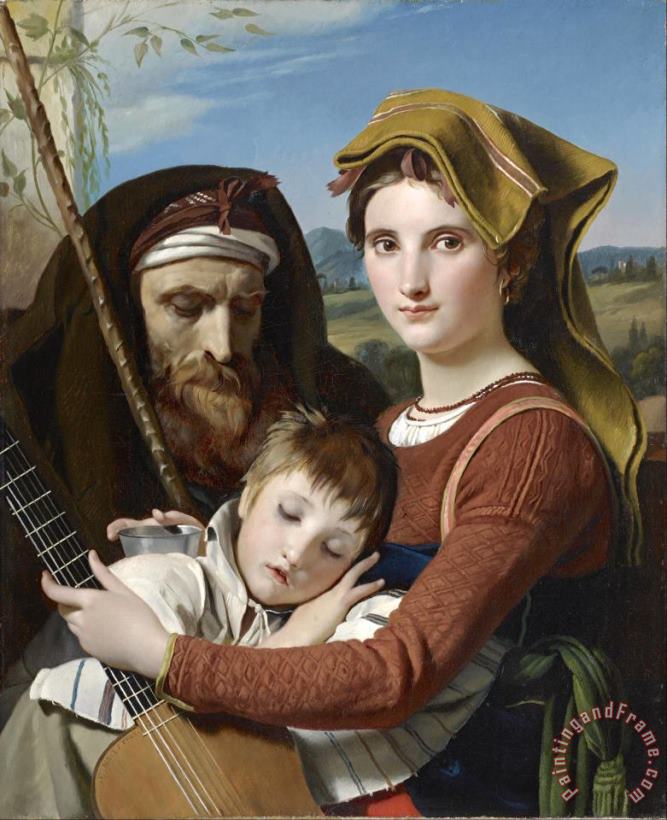 Francois-joseph Navez Roman Shepherd Family in The Campagna Art Painting