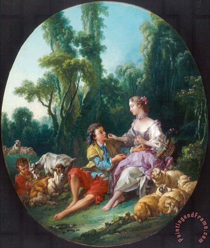 Are They Thinking About The Grape (pensent Ils Au Raisin ) painting - Francois Boucher Are They Thinking About The Grape (pensent Ils Au Raisin ) Art Print