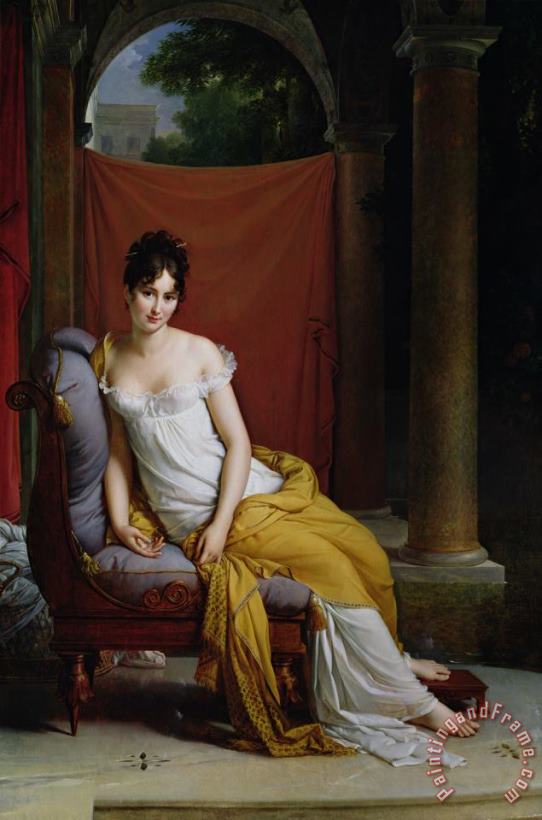 Portrait of Madame Recamier painting - Francois Pascal Simon Gerard Portrait of Madame Recamier Art Print