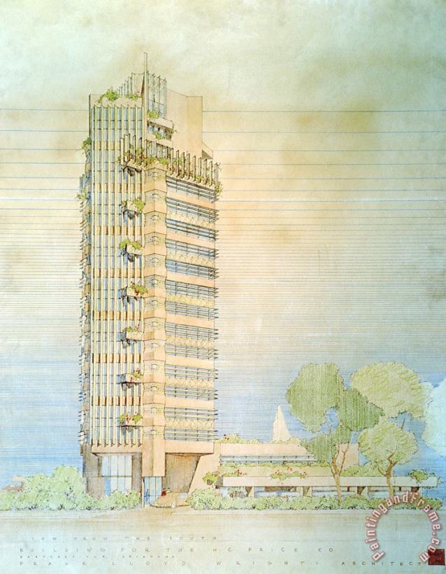 H.c. Price Co., Bartlesville, Ok painting - Frank Lloyd Wright H.c. Price Co., Bartlesville, Ok Art Print