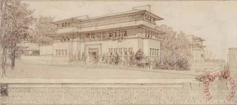 Frank Lloyd Wright Isidore Heller House (perspective View). Chicago, Il Art Print