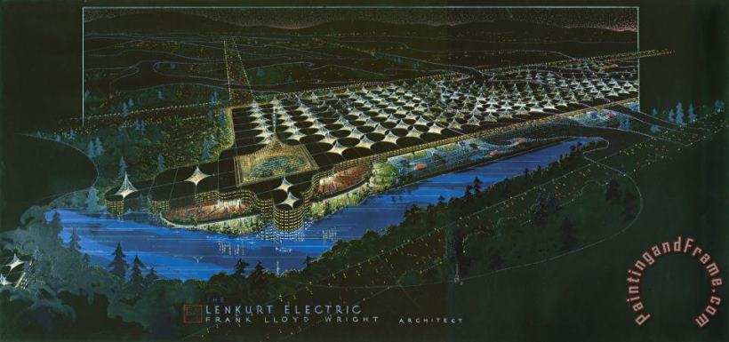Lenkurt Electric Co., San Carlos, Ca (project) painting - Frank Lloyd Wright Lenkurt Electric Co., San Carlos, Ca (project) Art Print
