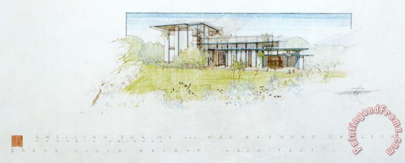 Raymond Carlson House, Phoenix, Az painting - Frank Lloyd Wright Raymond Carlson House, Phoenix, Az Art Print