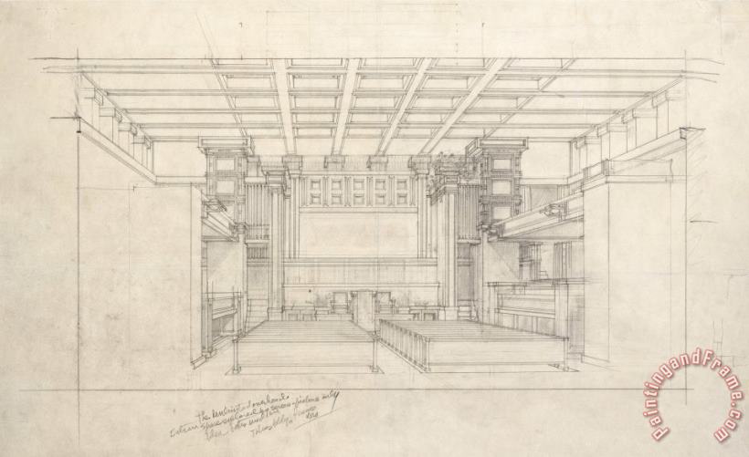 Frank Lloyd Wright Unity Temple, Oak Park, Il Art Print