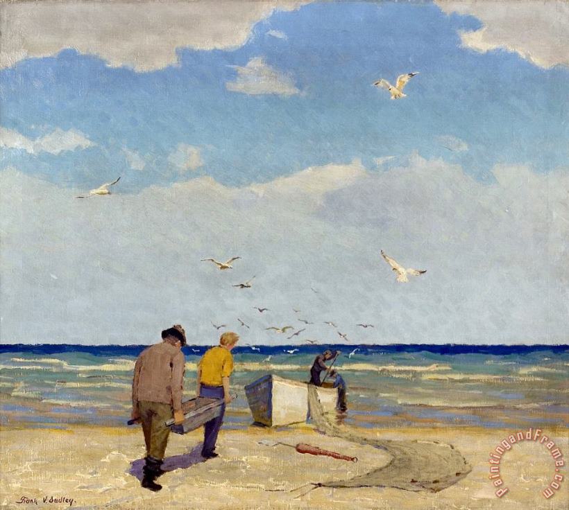 Frank V. Dudley Return of The Fisherman Art Painting