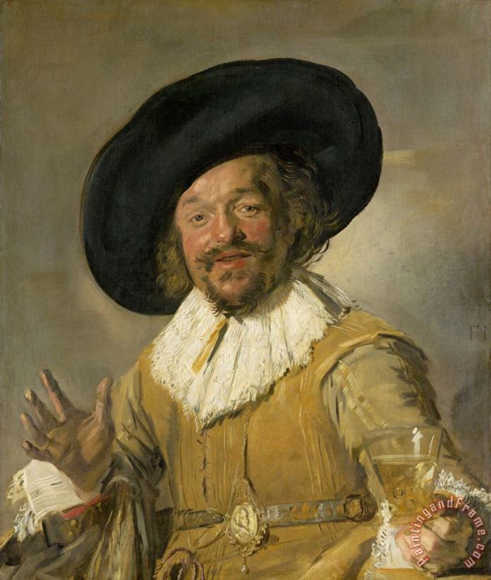 A Civic Guardsman Holding a Berkenmeier, Known As ‘the Merry Drinker’ painting - Frans Hals A Civic Guardsman Holding a Berkenmeier, Known As ‘the Merry Drinker’ Art Print