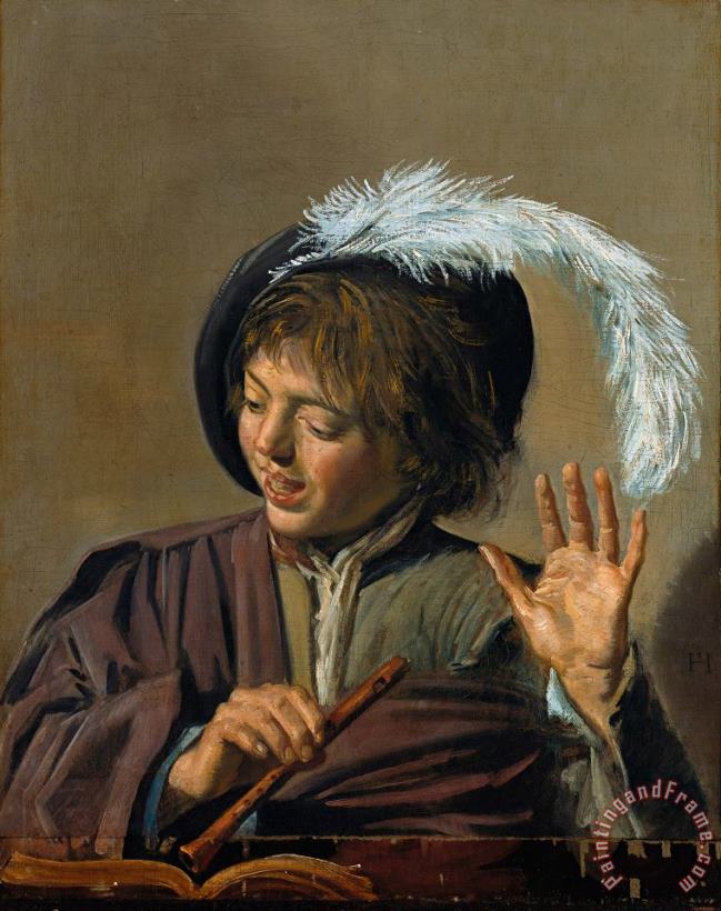 Frans Hals Singing Boy with Flute Art Painting