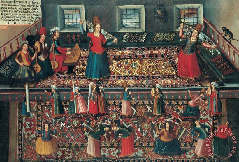 A Scene From The Turkish Harem painting - Franz Hermann, Hans Gemminger, Valentin Mueller A Scene From The Turkish Harem Art Print