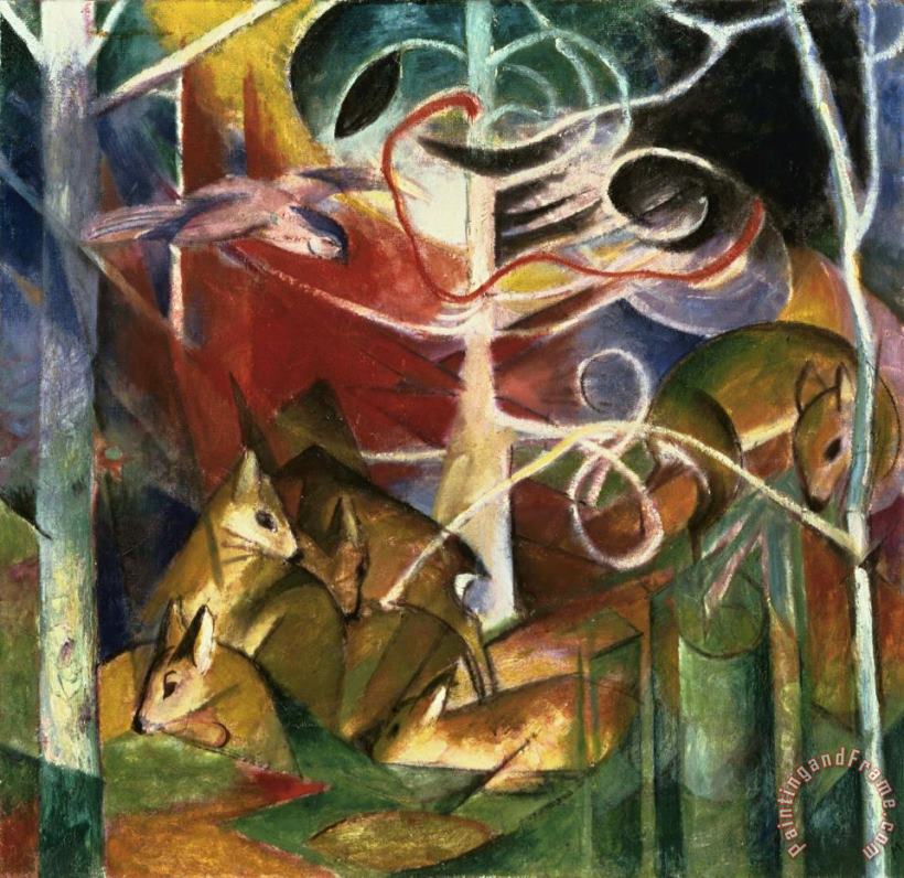 Franz Marc Deer in The Forest I Art Painting