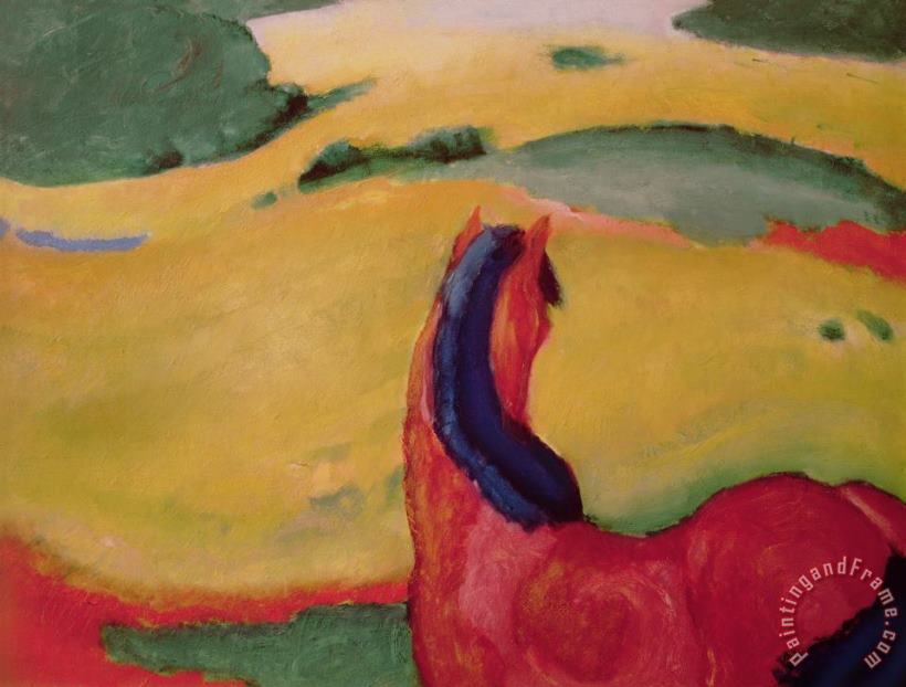 Horse in a landscape painting - Franz Marc Horse in a landscape Art Print