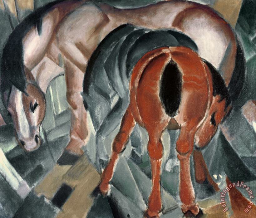 Franz Marc Horse with Two Foals Art Print