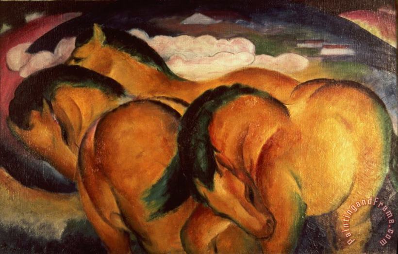 Franz Marc Little Yellow Horses Art Print