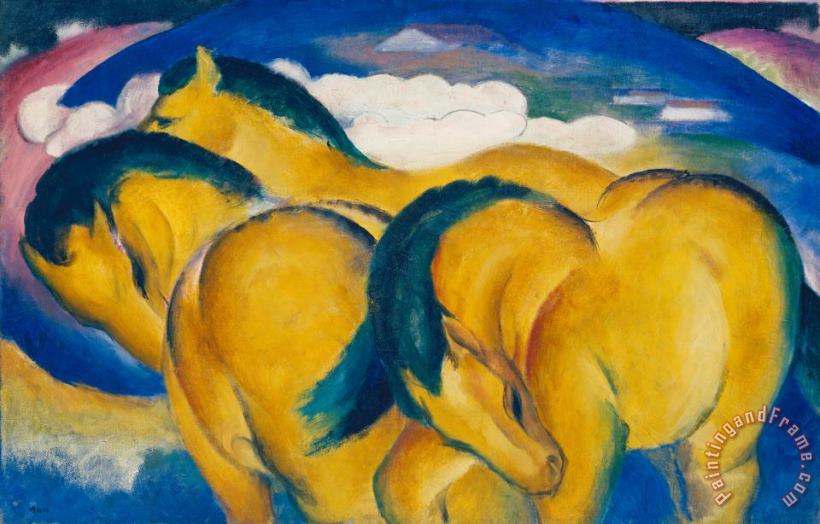 Little Yellow Horses painting - Franz Marc Little Yellow Horses Art Print