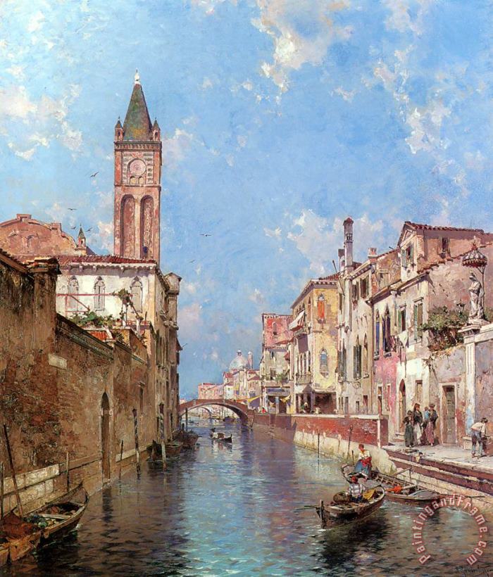 Rio St. Barnaba, Venice painting - Franz Richard Unterberger Rio St. Barnaba, Venice Art Print