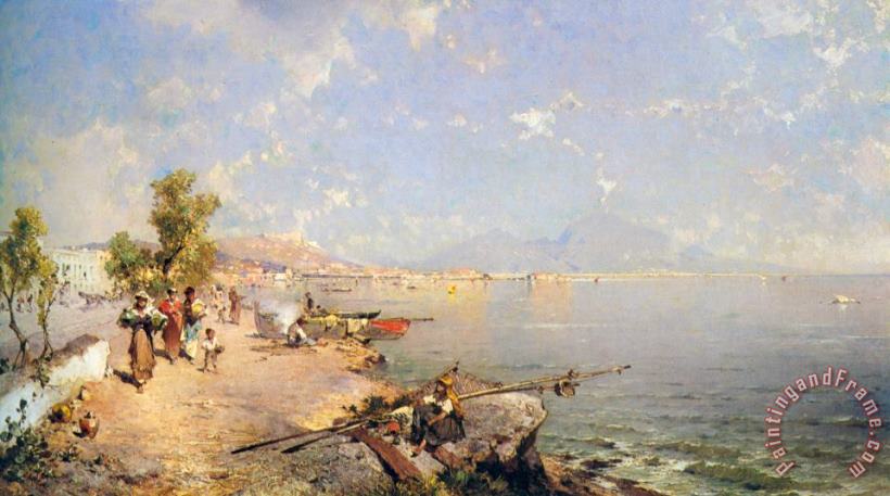 Franz Richard Unterberger The Bay of Naples Art Painting