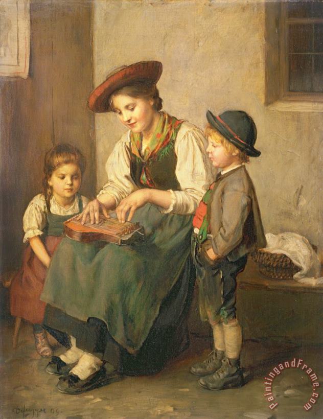 The Zither Player painting - Franz von Defregger The Zither Player Art Print