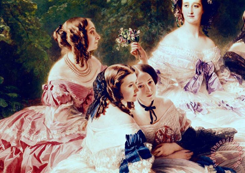 Empress Eugenie and her Ladies in Waiting painting - Franz Xaver Winterhalter Empress Eugenie and her Ladies in Waiting Art Print