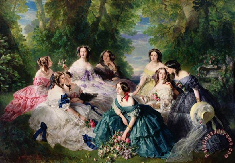 Empress Eugenie Surrounded by her Ladies in Waiting painting - Franz Xaver Winterhalter Empress Eugenie Surrounded by her Ladies in Waiting Art Print