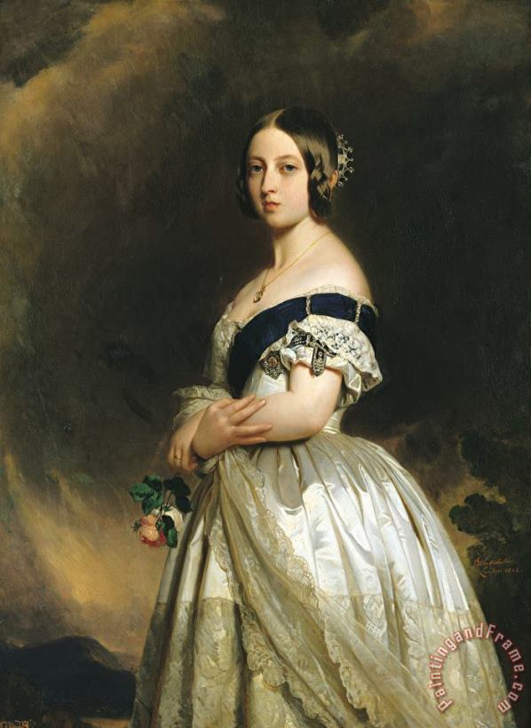 Queen Victoria painting - Franz Xaver Winterhalter Queen Victoria Art Print